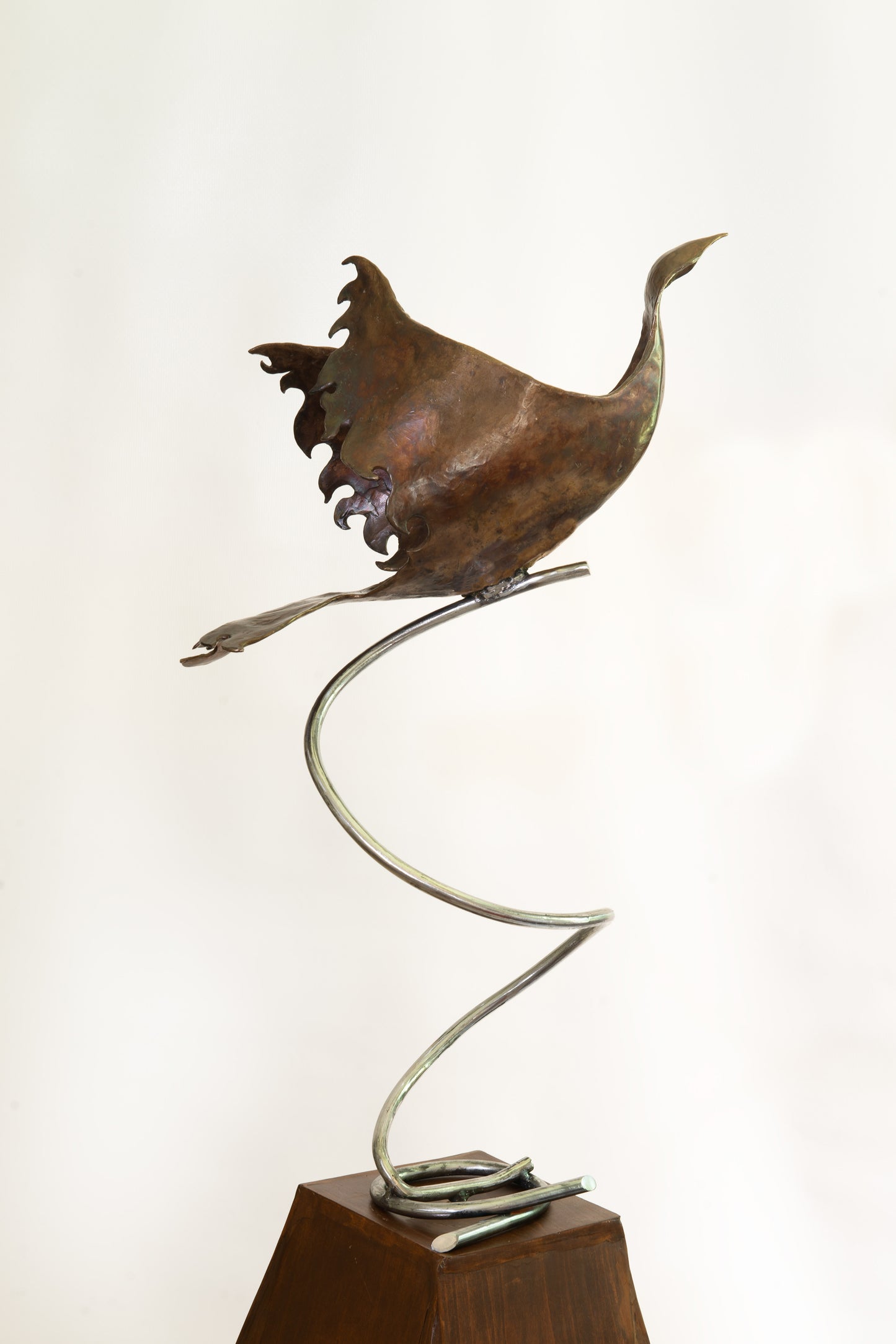 Dove Soaring — Original Abstract Bronze Dove Sculpture, Fine Art